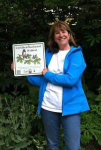 Sherrie G., who earned her silver level Backyard Habitat certification in Spring 2013.