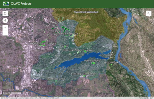 Interactive map of the Oswego Lake Watershed